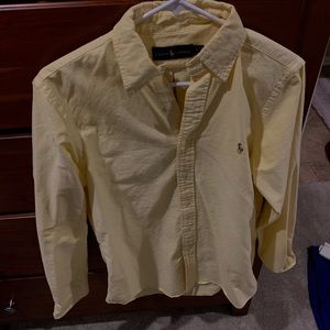 Yellow polo long sleeve button up